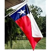 DUPKEV Heavy Duty Texas Flag 3x5' with 420D Oxford, Long-Lasting TX Flag, Not Easy to Fade, Tear-Proof, Embroidered, Brass Grommets and 4 Stitch Hemming, for High Wind Outdoor