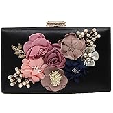 Amaze Flower Clutch Purse for Women Floral Evening Bags for Wedding Bride Formal Party