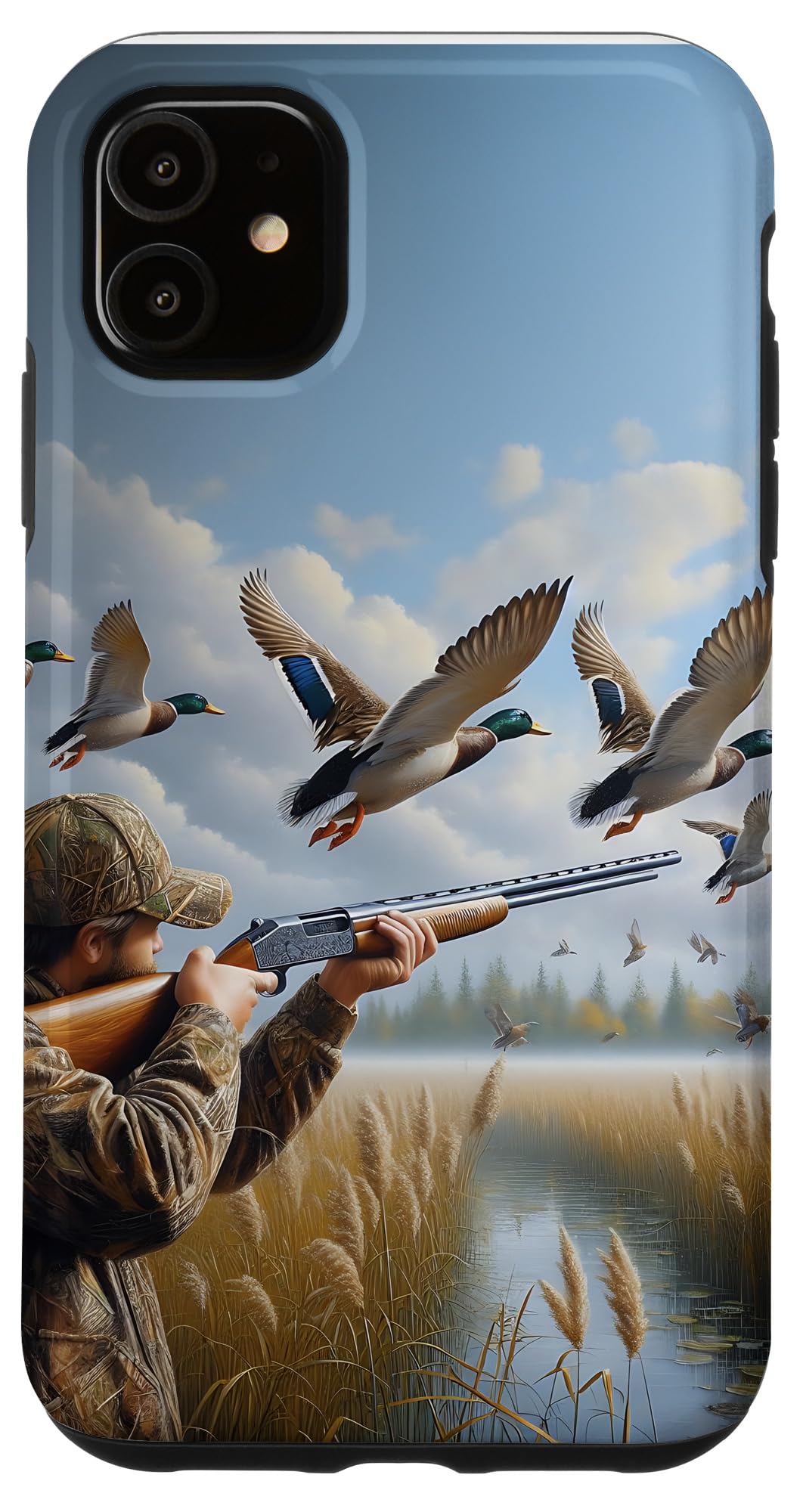 Duck Hunter Men Illustration Hunting Case for iPhone 11