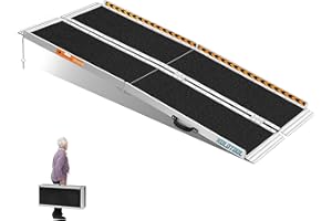 KOLOTOOL 5ft Ramps for Wheelchairs for Home, Non-Skid Aluminum Portable Wheelchair Ramp, 800 LBS Capacity Handicap Ramp for Steps, Doorway, Homes, Threshold, Entry, Stairs 60" Lx 29.2" Wx2H