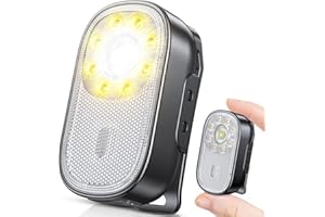 Cuvccn 500LM Ultra Bright Mini EDC Flashlight, 10 Modes Running Lights for Runners with Spot & Flood Light, IP65 Waterproof Rechargeable Small Clip on Flashlight for Camping, Hiking, Jogging, Work