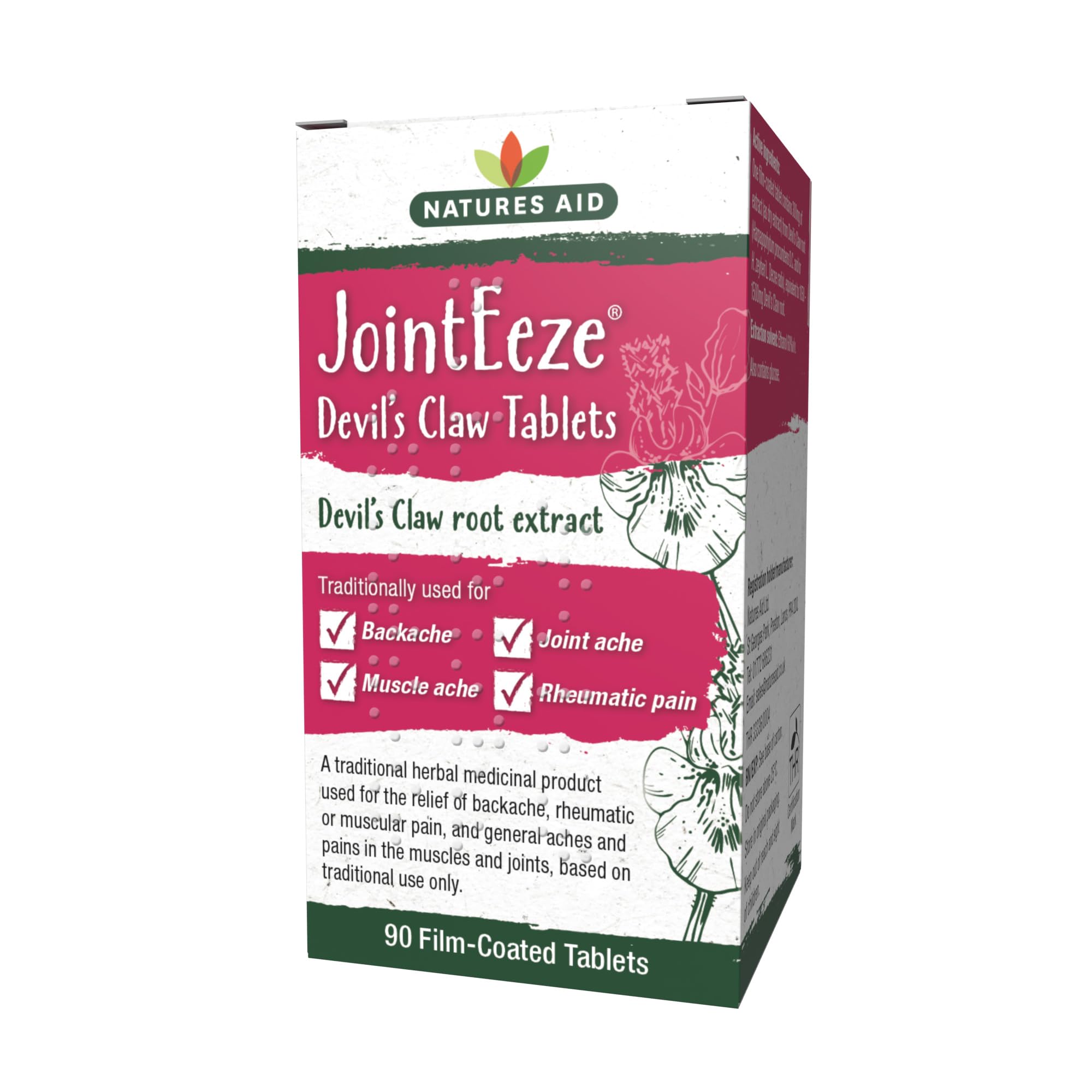 Natures Aid JointEeze Devils Claw 300mg – High Strength Herbal Tablets – Supports Joint Health & Mobility – Vegan, Gluten-Free, Non-GMO – THR Registered Traditional Remedy – 90 Tablets