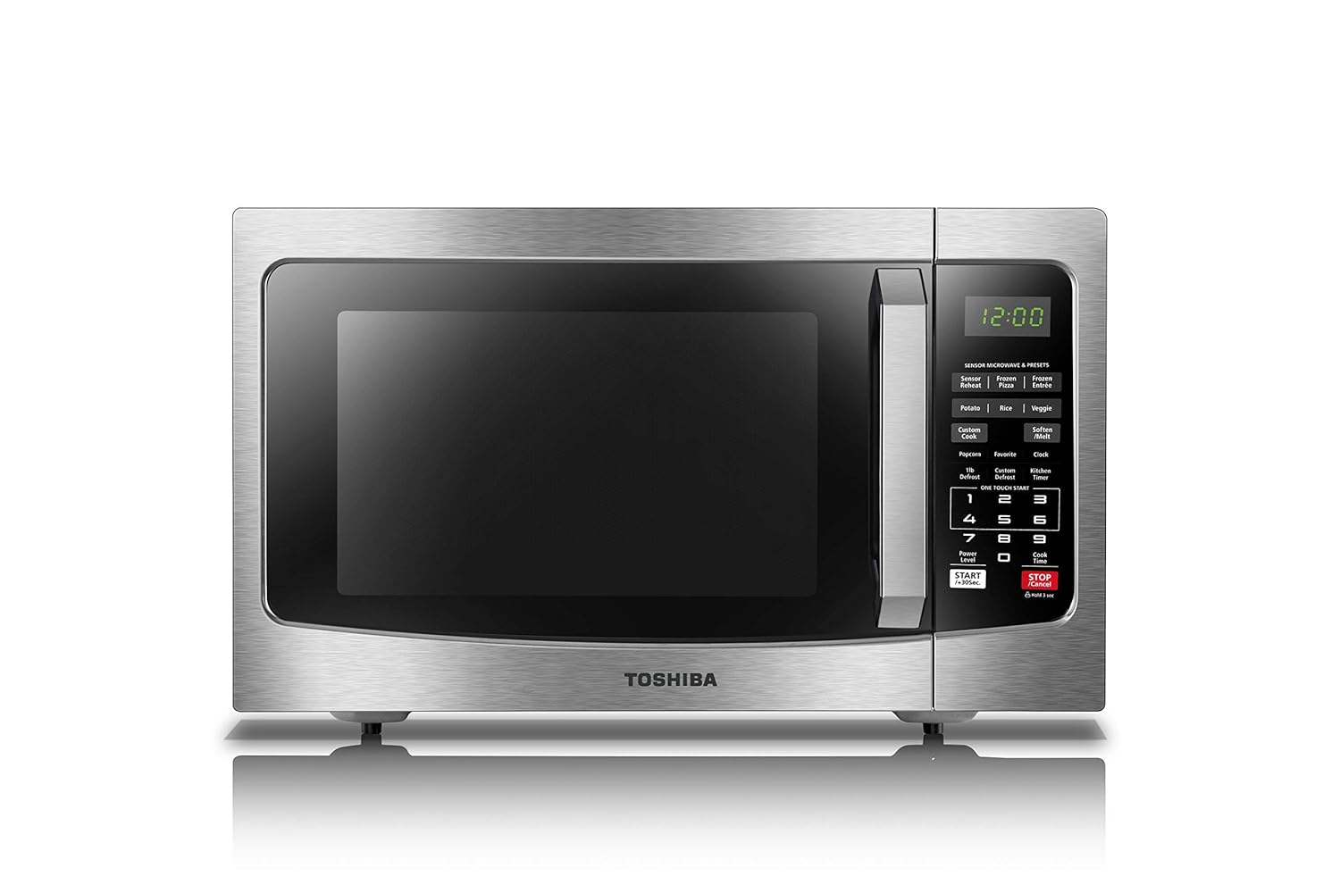 ToshibaEM131A5C-SS Microwave Oven with Smart Sensor, Easy Clean Interior, ECO Mode and Sound On/Off, 1.2 Cu.ft, 1100W, Stainless Steel (Renewed)