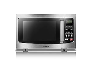 ToshibaEM131A5C-SS Microwave Oven with Smart Sensor, Easy Clean Interior, ECO Mode and Sound On/Off, 1.2 Cu.ft, 1100W, Stainless Steel (Renewed)