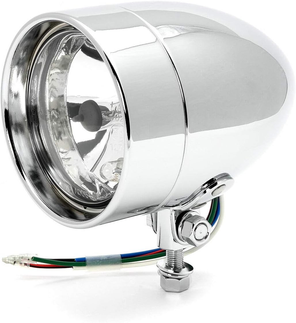 '4 Stretch Hidden Lens Headlights Chrome Diamond Cut