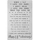 CPLJW 11th 11 Year Anniversary Card Gifts for Him Her, Steel Gifts for Men for 11th Anniversary, Eleventh Wedding Wallet Card Gift
