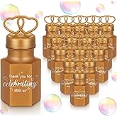 Realspring 96 Pcs Bubble Bulk with Wands Mini Double Heart Top Bubbles for Wedding Christmas Anniversary Engagement Bridal Ce