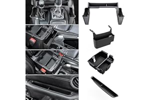 DIAMOOKY 4PCS Upgraded Center Console Organizer for Jeep Wrangler JL JLU 4xe 2018-2026 & Gladiator JT 2020-2024 2025 2026 Accessories Gear Shift Side Tray Hanging Armrest Storage Box (Not for JK/JKU)