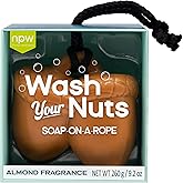 NPW-USA Hello Handsome Wash Your Nuts Soap-On-A-Rope, Nutty Almond