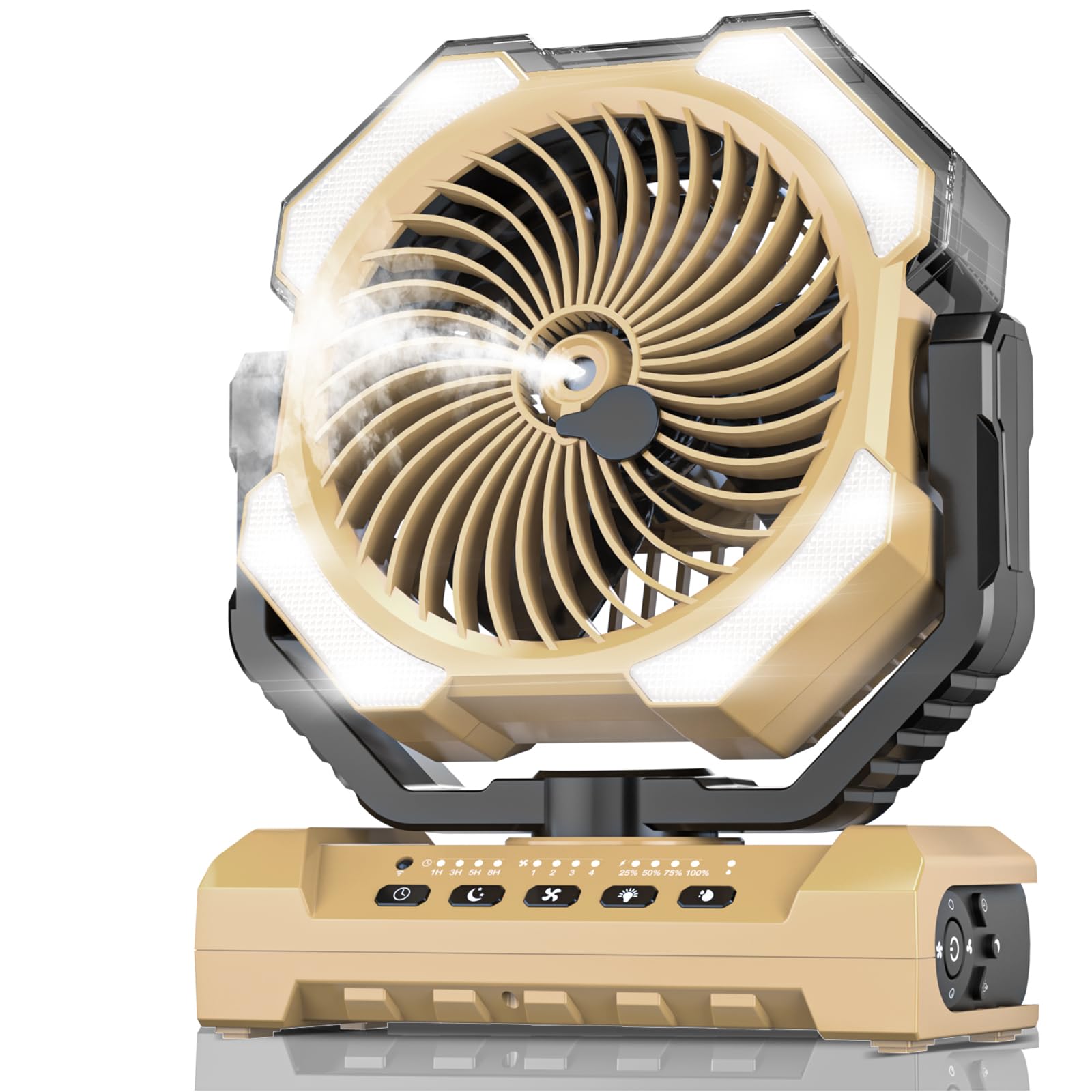 Photo 1 of Misting Fan Portable with 250ml Water Tank, 24000mAh Rechargeable Cooling Fans for Outside, Outdoor Water Misters with 2 Mist Modes, Remote Control Camping Fan with Timer for Patios, Beach, Tents
