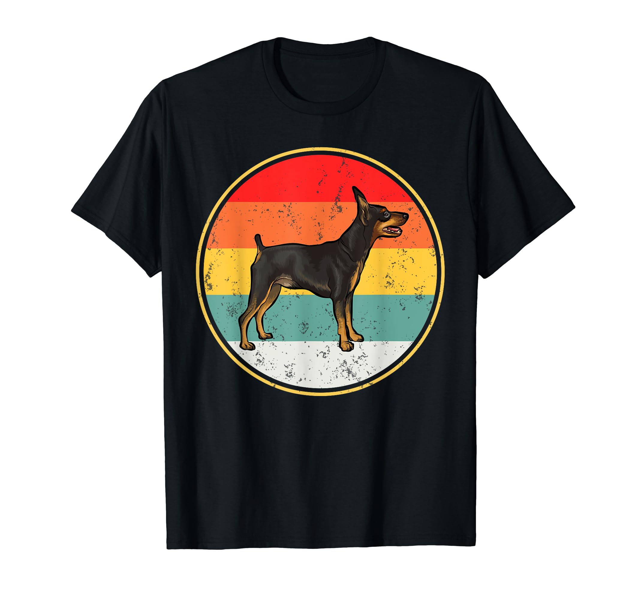 Vintage Retro Sunset Miniature Pinscher Dog T-Shirt