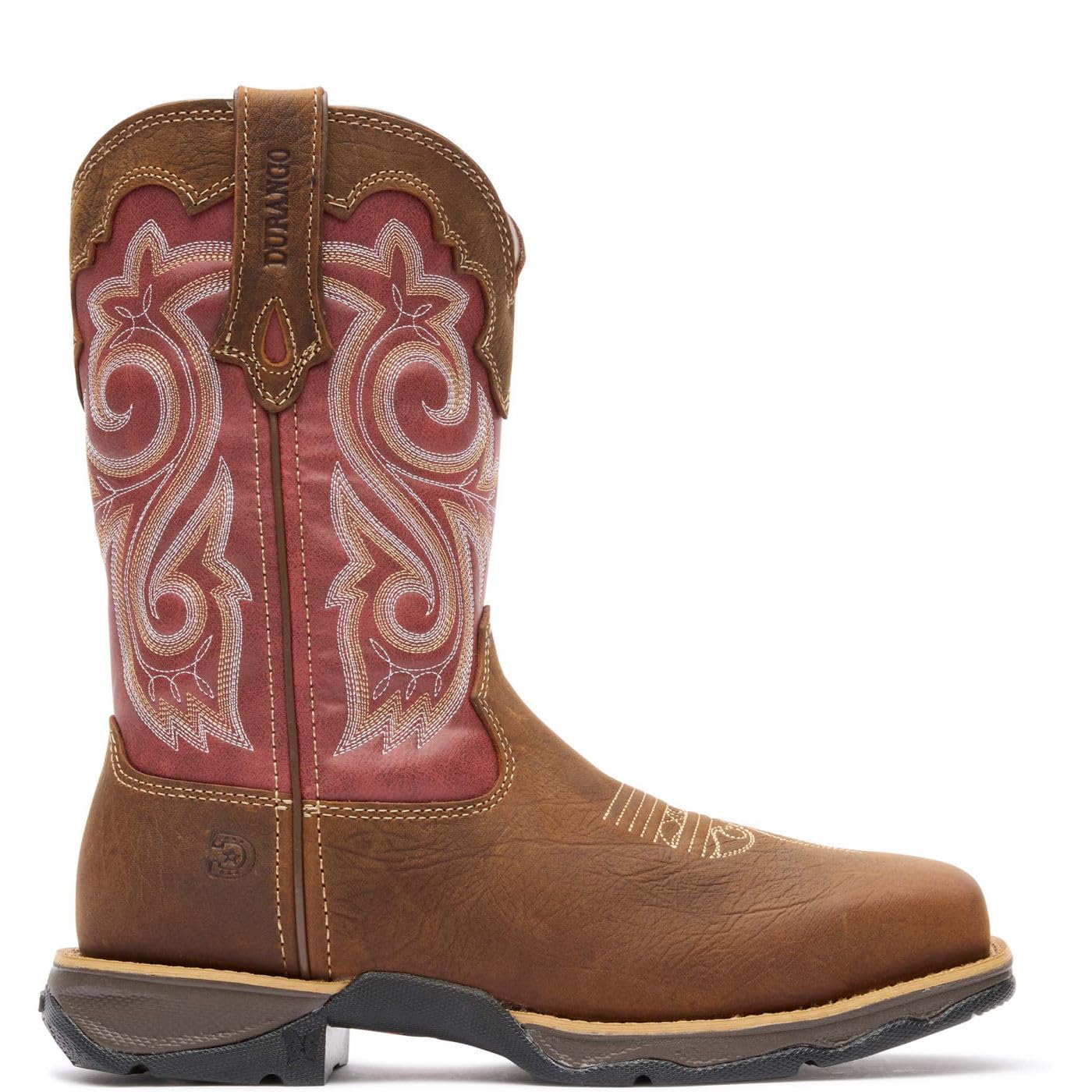 Durango womens Lady Rebel Work Western Boot, Briar Brown and Rusty Red, 8 US