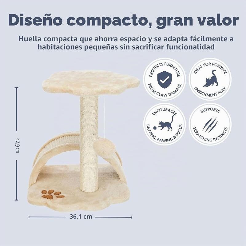 Poste Rascador Vitoria, 43 cm, Beige