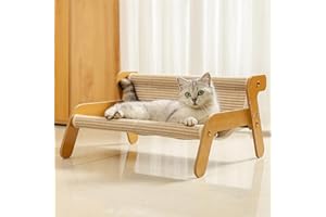 FTKV Cat Hammock, 2-in-1 Cat Scratch Pad and Cat Couch for Most Cats, Sisal Cats Scratcher Bed for Home Indoor, Cat Hammock Gifts for Cats