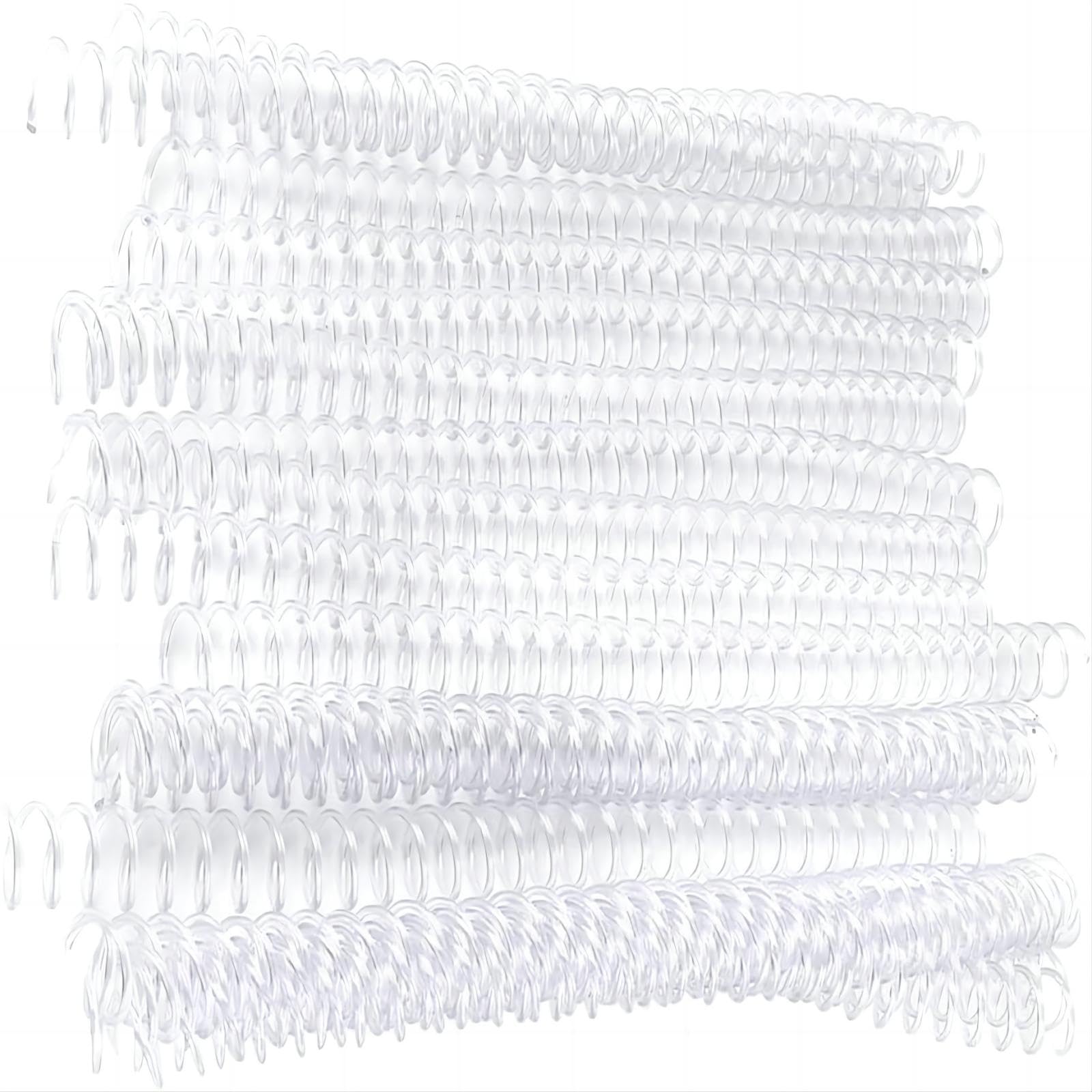 Plastic Binding Ring Spring Spiral Rings for Loose-Leaf A4 Paper 20pcs 30 Hole(19mm*30 Holes Transparent 20 Strips)