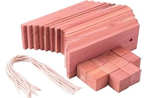 Brite Lightingtech Cedar Blocks for Clothes Storage, Red Cedar Planks and Cedar Cubes for Closets and Drawers Total 26PC