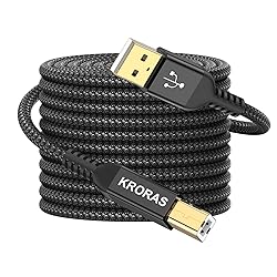 KRORAS USB 2.0 Printer Cable 25 feet, USB Type A