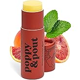 Poppy &amp; Pout Blood Orange Mint Jumbo Lip Balm | All Natural Lip Balms &amp; Moisturizers | Hydrates with Beeswax, Vitamin E, Organic Coconut Oil | Cruelty-Free | Lip Balm in Recyclable Cardboard Tube