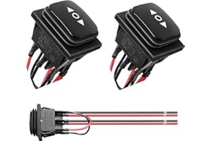 SZAWINLI AWINLI Instantaneous Polarity Waterproof Switch DC16V 20A 6Pin 3 Position (On) Off (On) AC 110V-220V Motor Control Black Rod Toggle Vibration for Linear Actuators, Cranes