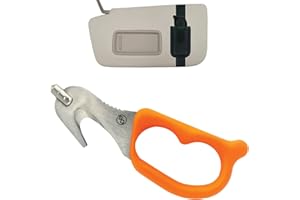 StatGear SuperVizor XT Auto Emergency Rescue Escape Tool - Seatbelt Cutter & Window Glass Breaker Hammer Survival - Mounts Right to Your Sun-Visor! Orange