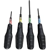 Anex Screwdriver, 4-Pack, Philips &amp; Flat Head, Ergonomic, Stripped &amp; New Screw Removal, Household &amp; Woodworking Projects