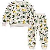 John Deere Trucks Woobie Pullover Sweatshirt and Jogger Pants Outfit Set Newborn to Little Kid Sizes (0-3 Months - 5)