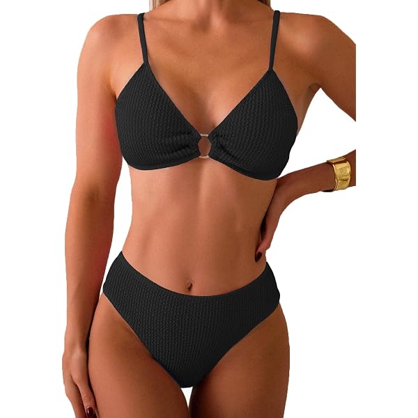 Femmes Rembourré Soutien-gorge Bikini Ensemble Maillot De Bain Dames Solide Pansement Push-up