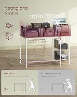 VASAGLE Computer Desk 120 x 60 x 76 cm Natural Beige Pearl White LWD047N02 view 5
