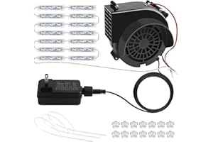 Kalolary 2.5A Replacement Air Blower for Inflatables, Inflatable Air Fan Blowers with 12v/3A Adapter & 14 White LED Lights, H