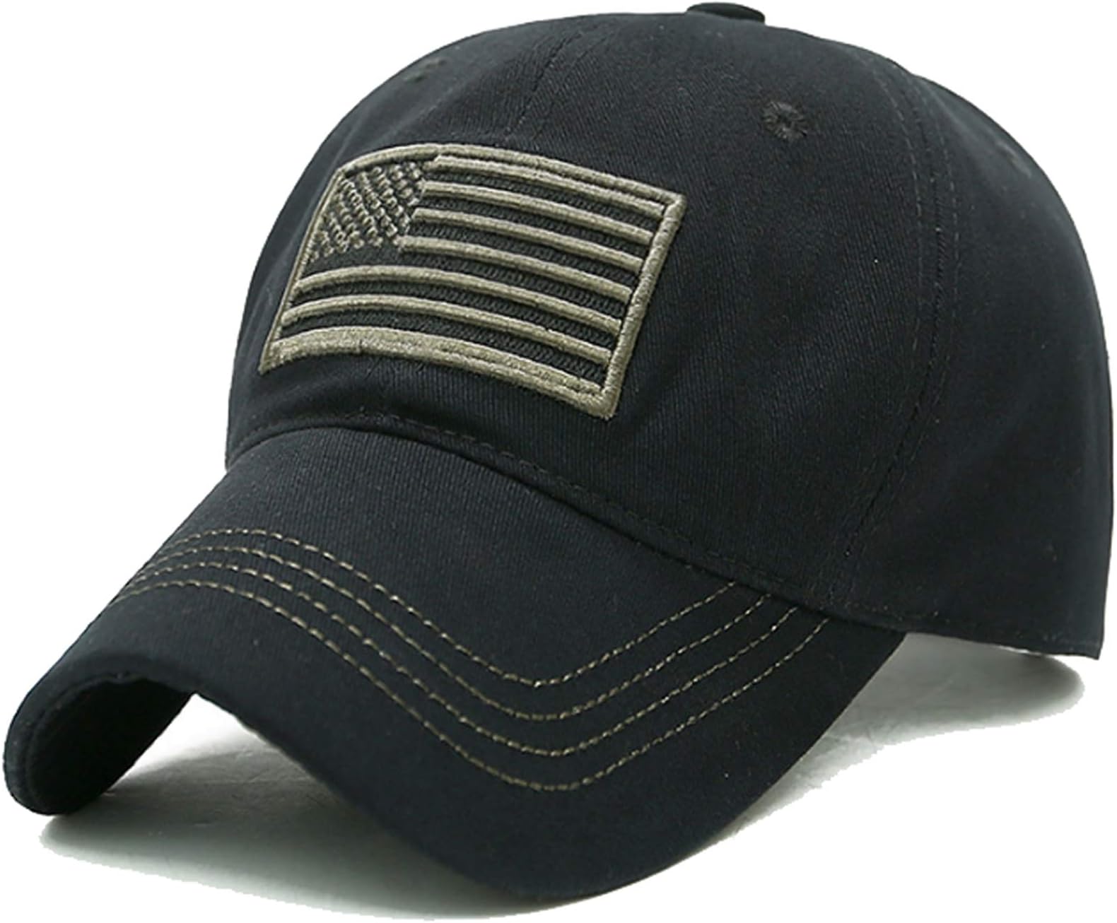 LOKIDVE Men's USA American Flag Baseball Cap Embroidered Polo Style Military Army Hat