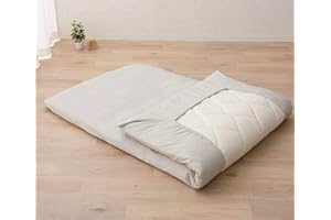 EMOOR Japanese Futon Mattress CLASSE & Fitted Sheet PRESSO Twin Made in Japan, Cotton (Gray) Foldable Floor Sleeping Bed Tatami Mat