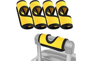 HOMAKOVER 5 Pcs Neoprene Luggage Handle Wrap Handle Grip Luggage Tags Identifier Hollow Design for Push-Button, Bright Luggage Markers for Airport Travel Luggage Suitcase Trolley Case