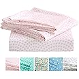 Vonty Kids Bed Sheets Twin Pink Heart Printed Sheets for Girls, Soft Lightweight Microfiber Easy Wash Bedding Set (1 Fitted Sheet + 1 Flat Sheet + 1 Pillowcase)