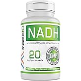MAAC10 NADH Supplement 20mg Each 60 Capsules for Energy, Fatigue, Mental Focus & NAD+ Longevity Support | Pharmaceutical Grade 99% Pure NADH
