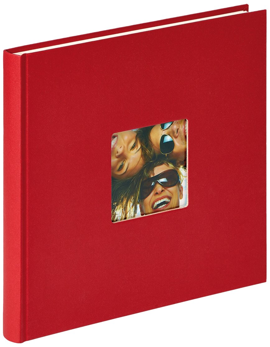 walther Design Photo Album Red 26 x 25 cm with Cover Punching, Fun FA-205-R