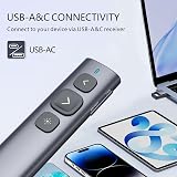 Norwii N95 Presentation Clicker USB-C USB-A Receiver Red view 2