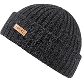 PolarWool™ 100% Merino Wool L/XL/XXL Fisherman Beanie Watch Cap Single Layer 3 Styles Warm Winter Knit Hat for Men Women