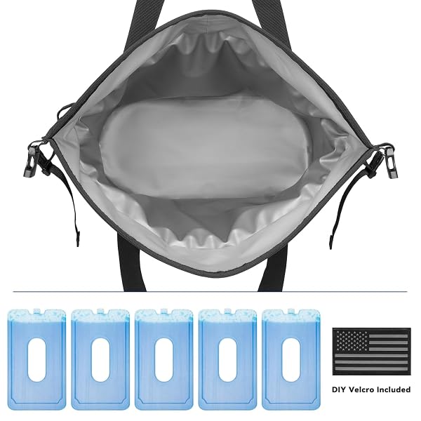 VOGANO 40 CAN SOFT COOLER BAG – INSULATED LEAK-PROOF LARGE COOLER BAG WITH ROLL-TOP WATERPROOF SEAL | PORTABLE ICE CHEST FOR CAMPING, BEACH, TRAVEL, PICNICS | 24HR COLD RETENTION (GRAY)