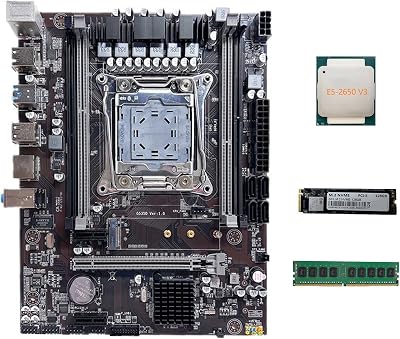 Lodokdre X99 Motherboard LGA2011-3 E5 2650 V3 CPU M.2 NVMe 128GB SSD DDR4 4GB