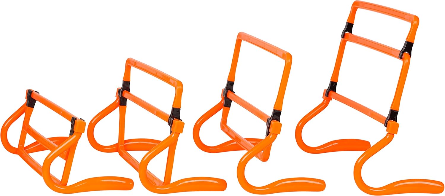 Trademark Innovations Adjustable Speed Training Hurdles (Set of 5), Orange : Sports & Outdoors