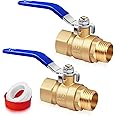 FANOVO Full Port Forged Brass Ball Valves, 1/2 inch NPT Brass Control Valve, Heavy Duty Full Flow Brass Valve, Full Bore Shut Off Valve with Female to Male NPT Thread Port, 150 PSI WSP / 600 PSI WOG