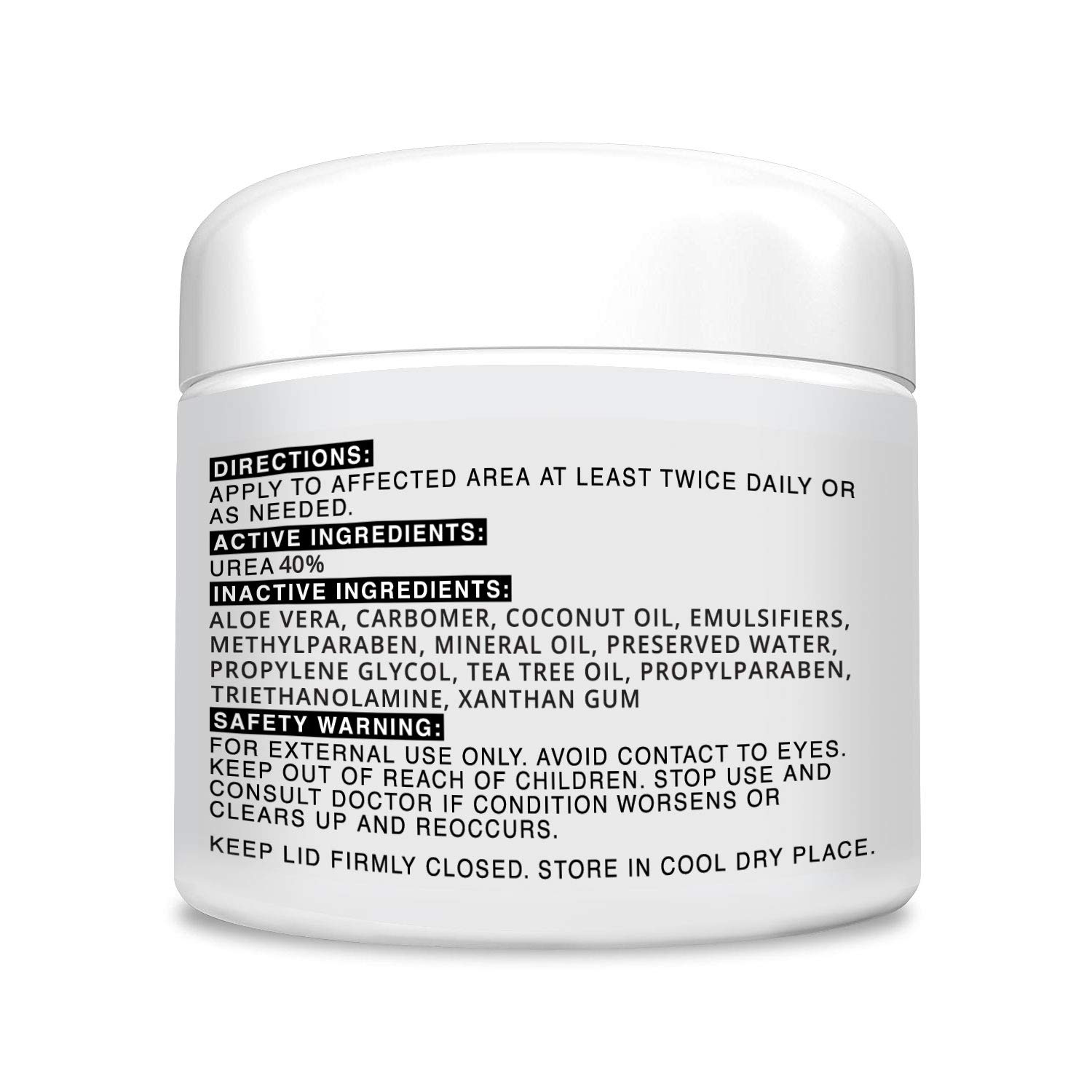 CLEAR 40, 40% Urea Gel, 4 oz w/ Tea Tree & Coconut Oil, Aloe Vera Extract, Callus & Corn Remover Moisturizes & Softens Cracked Heels, Feet, Elbows, Hands, Nails, Re-hydrates skin better than creams : Beauty