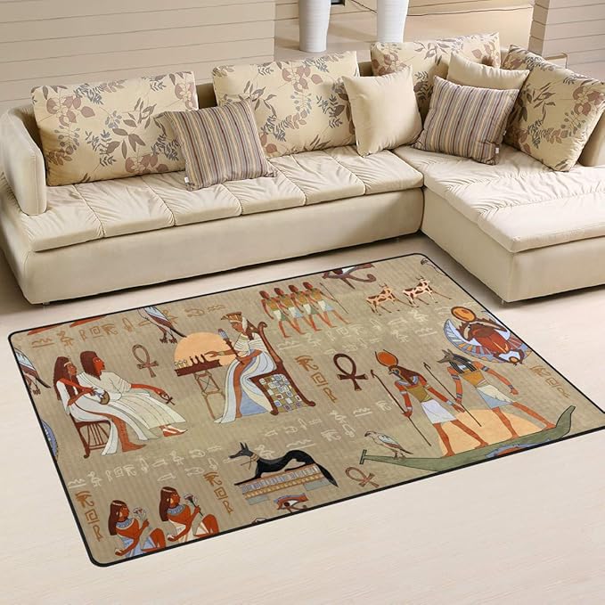ALAZA Ancient Egyptian Culture Area Rug Rugs NonSlip Floor