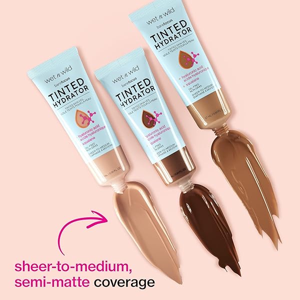 WET N WILD BARE FOCUS TINTED HYDRATOR TINTED SKIN VEIL, LIGHTWEIGHT BUILDABLE COVERAGE WITH HYALURONIC ACID & VEGAN SQUALANE, SEMI-MATTE FINISH, CRUELTY-FREE – LIGHT