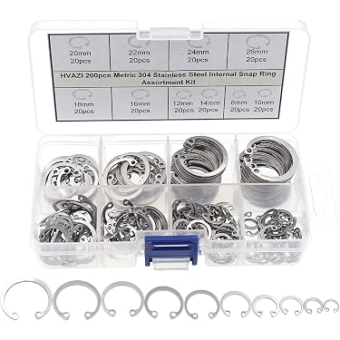 Circlips De Retenue Intérieurs En Acier Inox 304 – Tailles M8 à M75 – Lot De C-clips Neufs