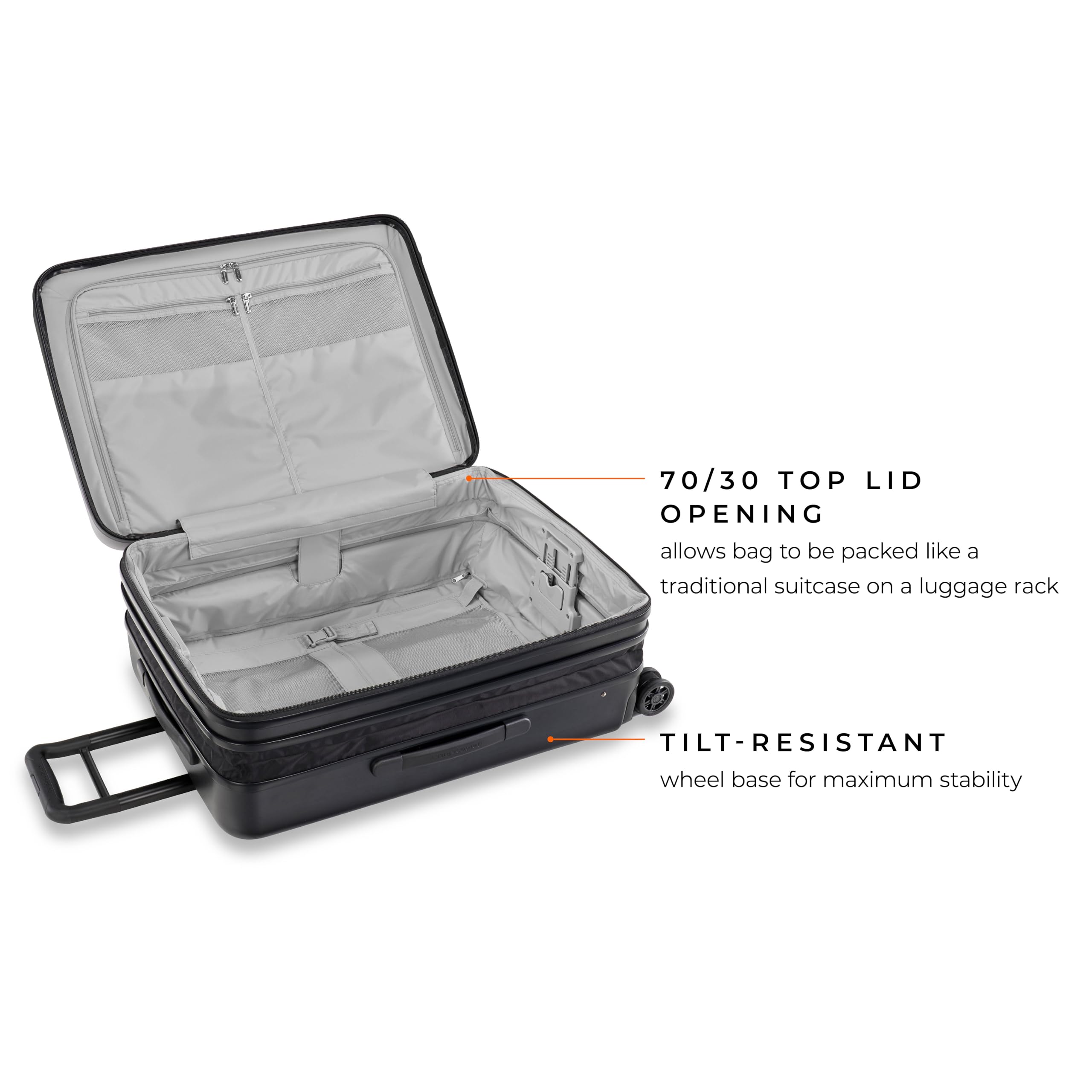 Briggs & Riley Sympatico Hardside Large Spinner Luggage, Matte Black, 27-Inch Checked