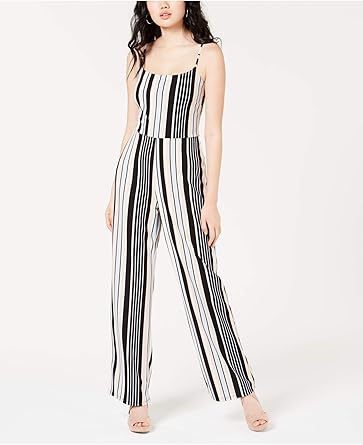 white black striped jumpsuit