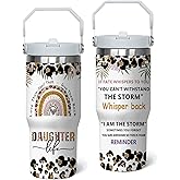 Wuepncah 30 Oz Daughter Tumblers Gift from Mom/Dad, To My Daughter Cup Gifts for Mothers Day, Gifts for Daughters Coffee Mug from Mother/Father, Birthday Gift Ideas for Daughters