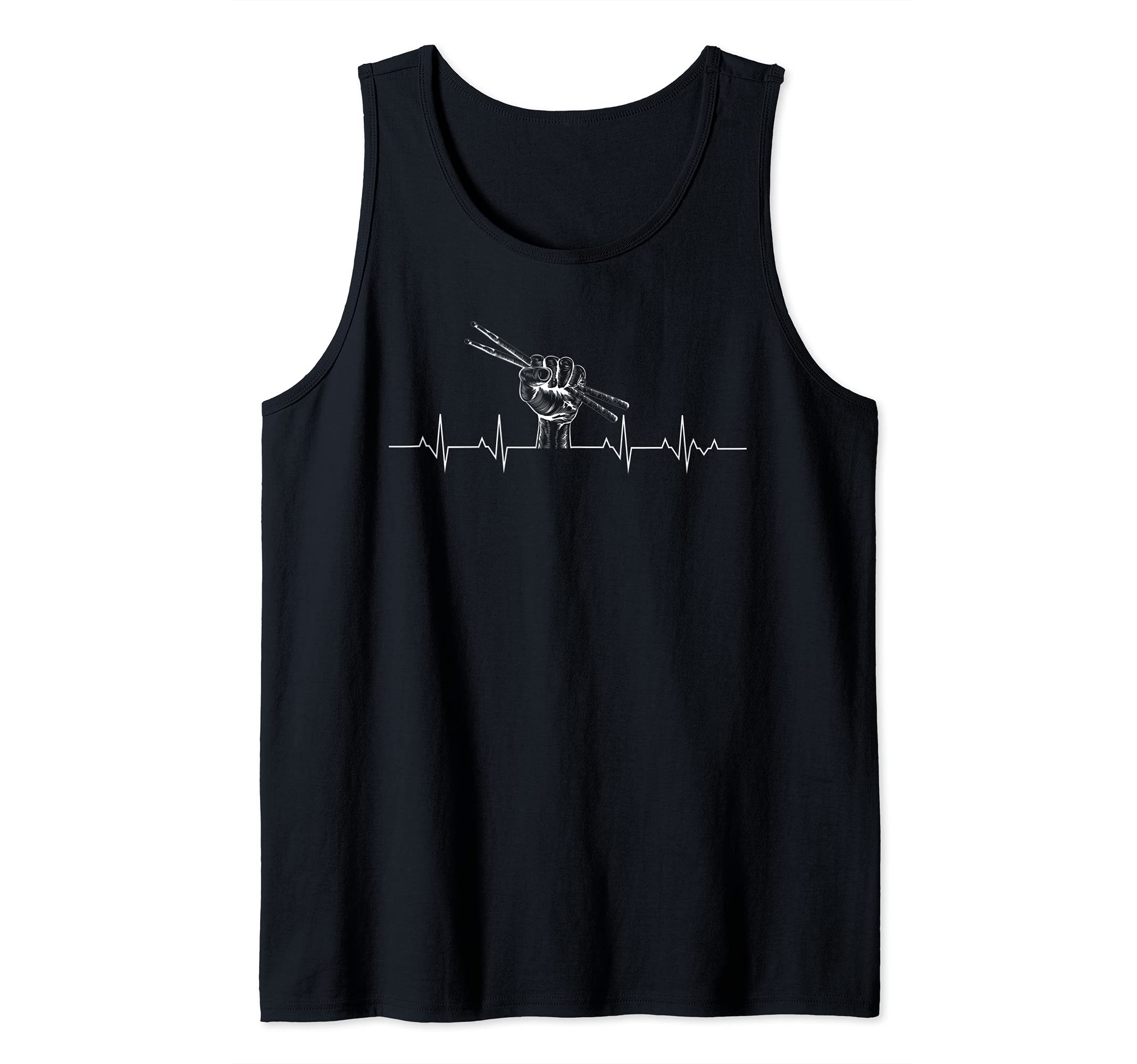 Drummer Percussion Drumsticks Fist Heartbeat Drums Tank Top