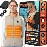 Weston Women’s Heated Fleece Vest, 4 Heating Zones, 7.4V, 4800 mAH Rechargeable Battery, Machine-Washable Women’s Fleece Vest